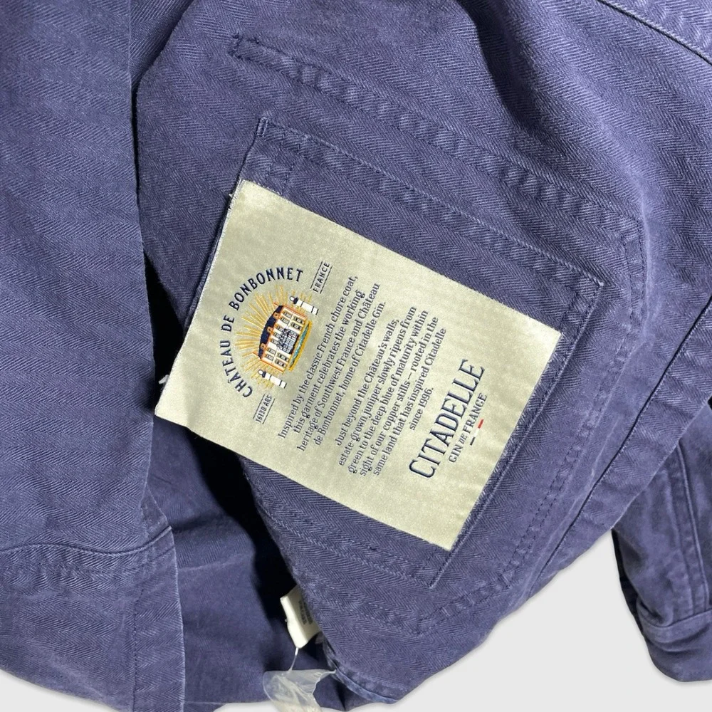Citadelle Gin de France Chore Coat Mens Small Blue French Workwear Jacket